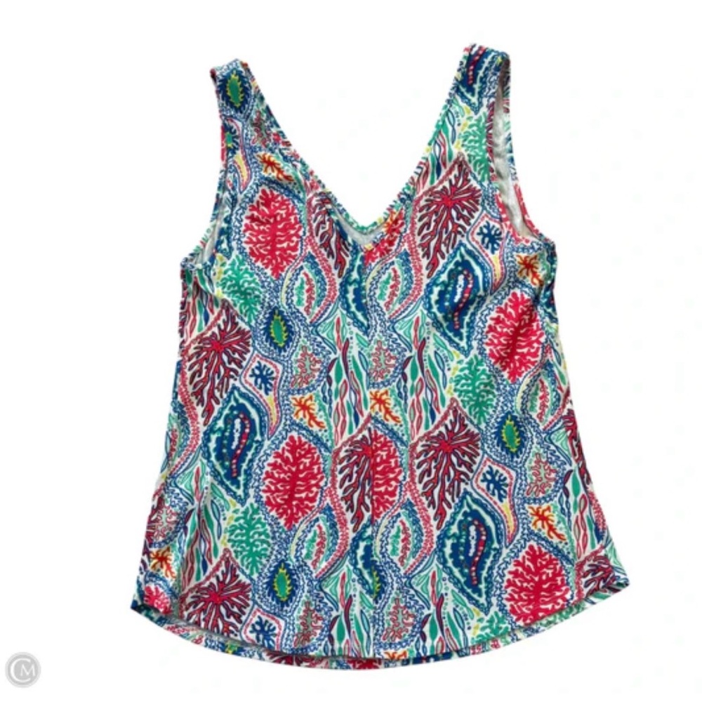 Vibrant Multicolor Printed V-Neck Tank Top S